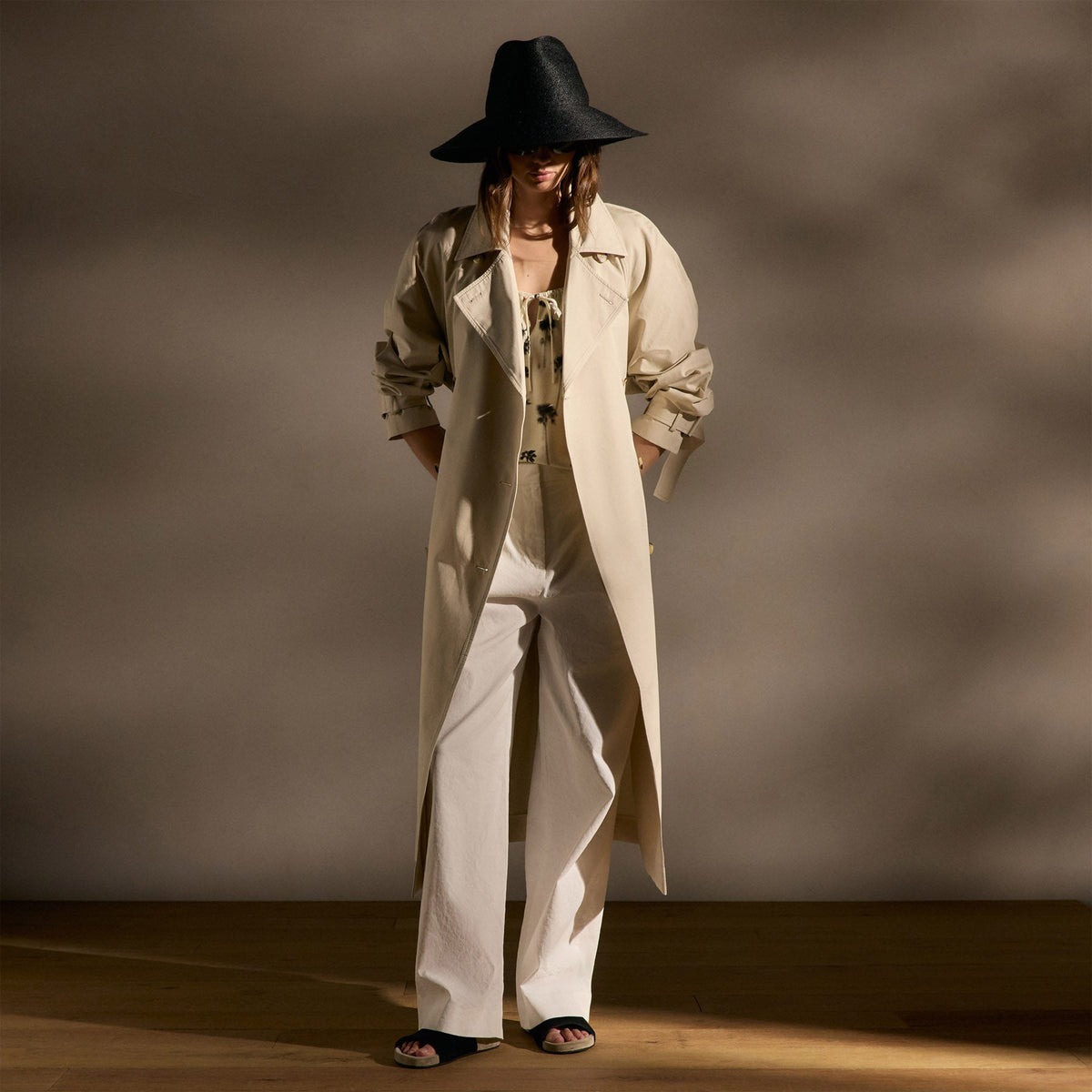 Italian Heavy Poplin Trench Coat - Beige