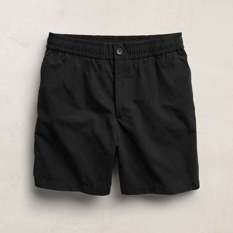 Italian Heavy Poplin Relaxed Short in Black | James Perse Los Angeles