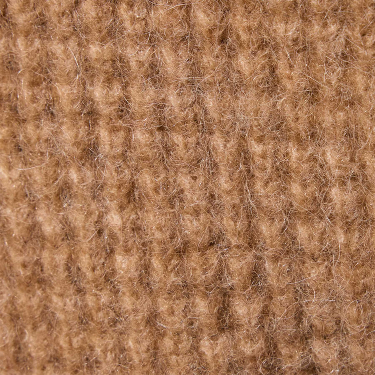 Chunky Waffle Knit Hooded Coat  in Camel | James Perse Los Angeles