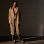 Chunky Waffle Knit Hooded Coat  in Camel | James Perse Los Angeles