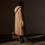 Chunky Waffle Knit Hooded Coat  in Camel | James Perse Los Angeles