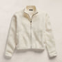 Wool Alpaca Stretch Zip Jacket in Ivory | James Perse Los Angeles FLAT