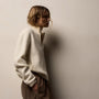 Wool Alpaca Stretch Zip Jacket in Ivory | James Perse Los Angeles