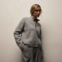 Wool Alpaca Stretch Zip Jacket in Mid Grey | James Perse Los Angeles
