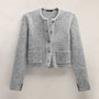 Wool Alpaca Button Front Jacket in Mid Grey | James Perse Los Angeles FLAT