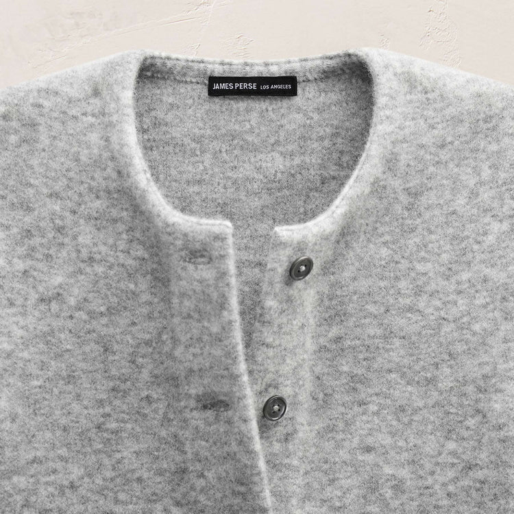 Wool Alpaca Button Front Jacket in Mid Grey | James Perse Los Angeles FLAT
