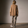 Oversized Waffle Knit Crew in Camel | James Perse Los Angeles