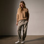 Oversized Waffle Knit Crew in Camel | James Perse Los Angeles