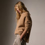 Oversized Waffle Knit Crew in Camel | James Perse Los Angeles