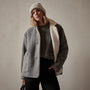 Sherpa Lined Baja Jacket in Heather Grey Stripe | James Perse Los Angeles