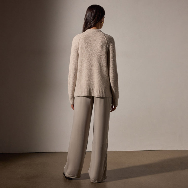 Cashmere Boucle Mock Neck in Hazel | James Perse Los Angeles