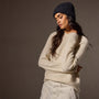 Cashmere Boucle Mock Neck in Ivory | James Perse Los Angeles