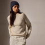 Cashmere Boucle Mock Neck in Ivory | James Perse Los Angeles