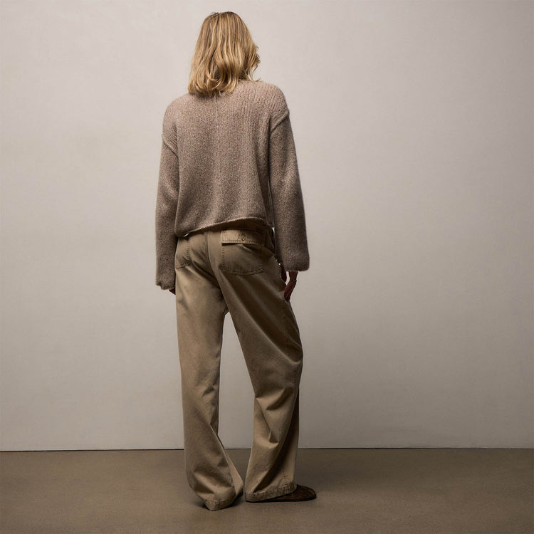 Cotton Cashmere Brushed Twill Pant in Light Khaki Pigment | James Perse Los Angeles