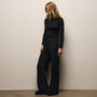 Wool Rib Wide Leg Lounge Pant in Black | James Perse Los Angeles