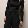 Wool Rib Wide Leg Lounge Pant in Black | James Perse Los Angeles