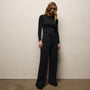 Wool Rib Wide Leg Lounge Pant in Black | James Perse Los Angeles