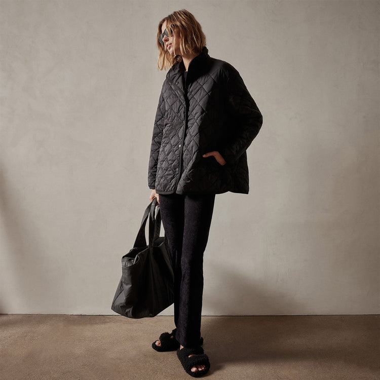 Diamond Quilted Jacket in Black | James Perse Los Angeles