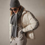 Side Stripe Puffer Jacket in Cloud/Silver | James Perse Los Angeles
