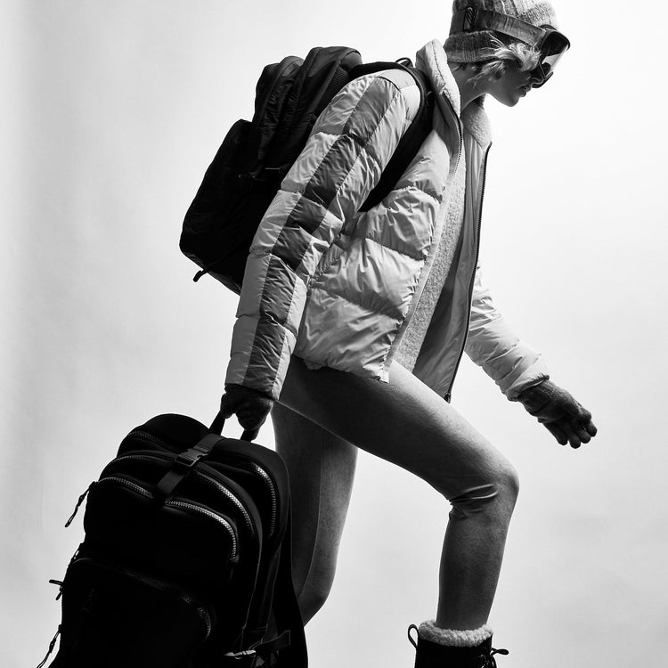 Side Stripe Puffer Jacket in Cloud/Silver | James Perse Los Angeles