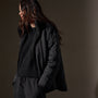 Sherpa Lined Insulated Snap Front Jacket  in Black/Black | James Perse Los Angeles