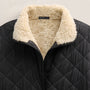 Long Nylon Quilted Coat in Black/Ivory | James Perse Los Angeles FLAT