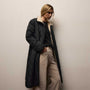 Long Nylon Quilted Coat in Black/Ivory | James Perse Los Angeles