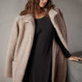 Sherpa Funnel Neck Coat in Nude | James Perse Los Angeles