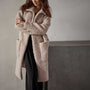 Sherpa Funnel Neck Coat in Nude | James Perse Los Angeles