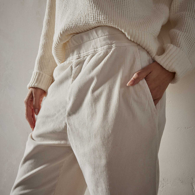 Relaxed Fit Corduroy Pant in Alabaster Pigment | James Perse Los Angeles