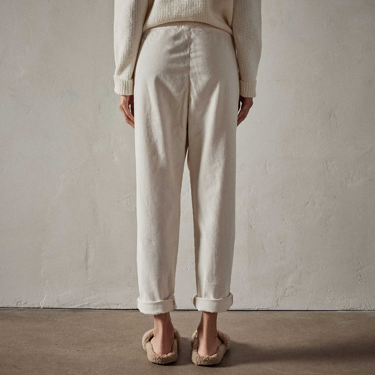 Relaxed Fit Corduroy Pant in Alabaster Pigment | James Perse Los Angeles