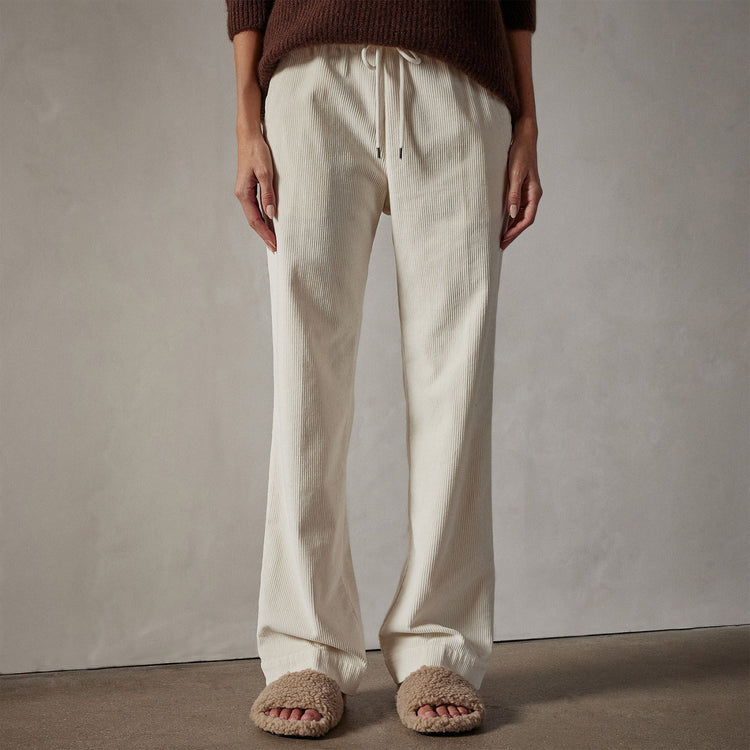 Wide Wale Soft Corduroy Pant in Alabaster Pigment | James Perse Los Angeles
