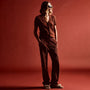 Wide Leg Corduroy Pant in Goji Pigment | James Perse Los Angeles