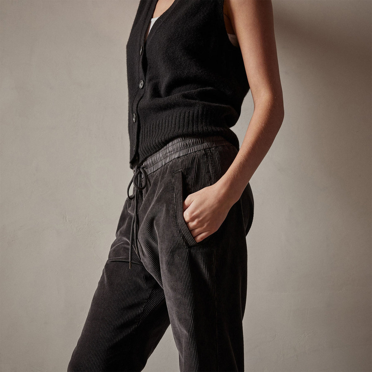 Wide Leg Corduroy Pant in Magma Pigment | James Perse Los Angeles