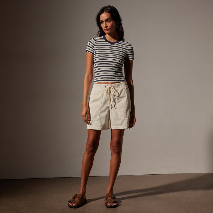 Lightweight Wide Cord Short in Canvas Pigment | James Perse Los Angeles