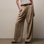 Wool Cashmere Blend Pleated Trouser in Coffee | James Perse Los Angeles