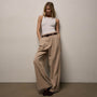 Wool Cashmere Blend Pleated Trouser in Coffee | James Perse Los Angeles