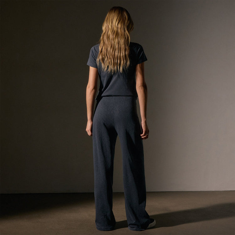 Wide Leg Sweatpant  in Blue Noir Pigment | James Perse Los Angeles