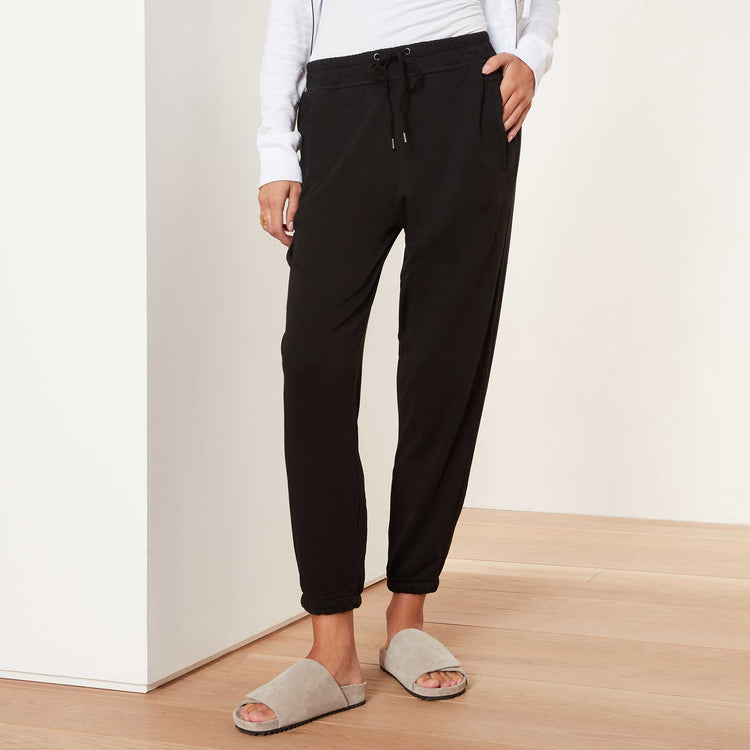 Vintage Fleece Relaxed Sweatpant In Black | James Perse Los Angeles