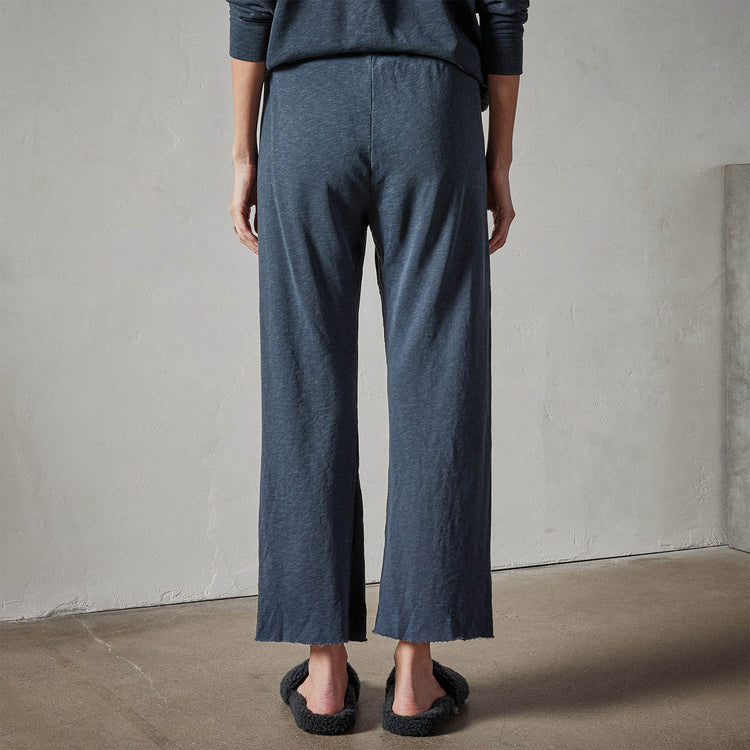 Vintage French Terry Cutoff Sweatpant in Blue Oil Pigment | James Perse Los Angeles