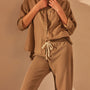 Vintage French Terry Cutoff Sweatpant in Cashew Pigment | James Perse Los Angeles