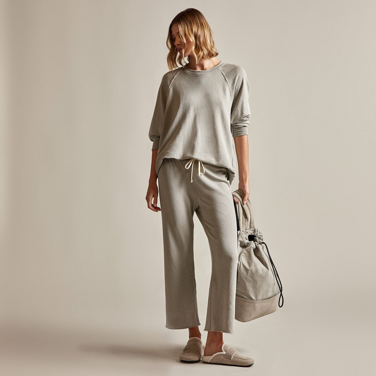 Vintage French Terry Cutoff Sweatpant in Dapple Pigment | James Perse Los Angeles