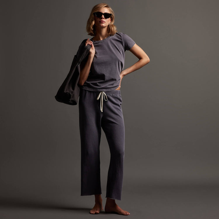 Vintage French Terry Cutoff Sweatpant in Flannel Pigment | James Perse Los Angeles
