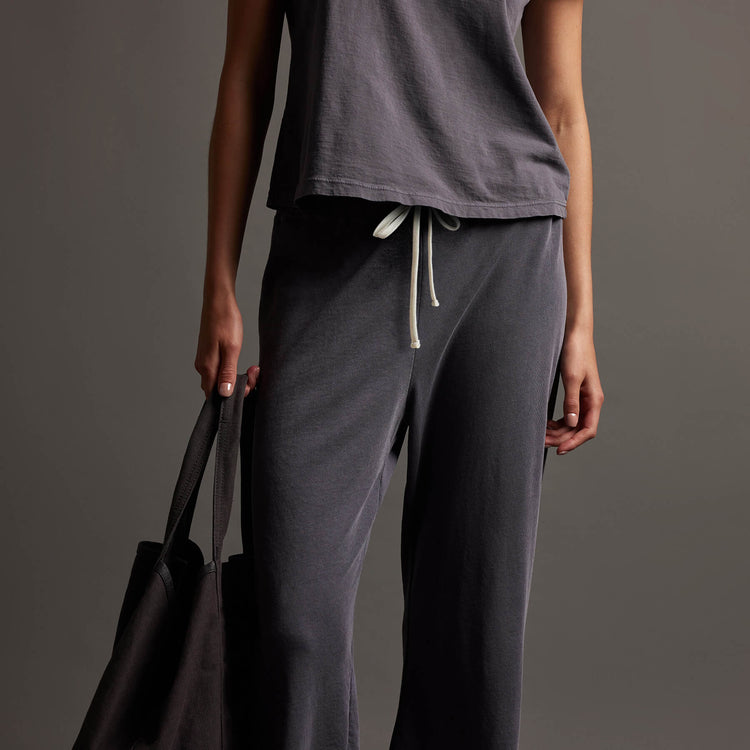 Vintage French Terry Cutoff Sweatpant in Flannel Pigment | James Perse Los Angeles