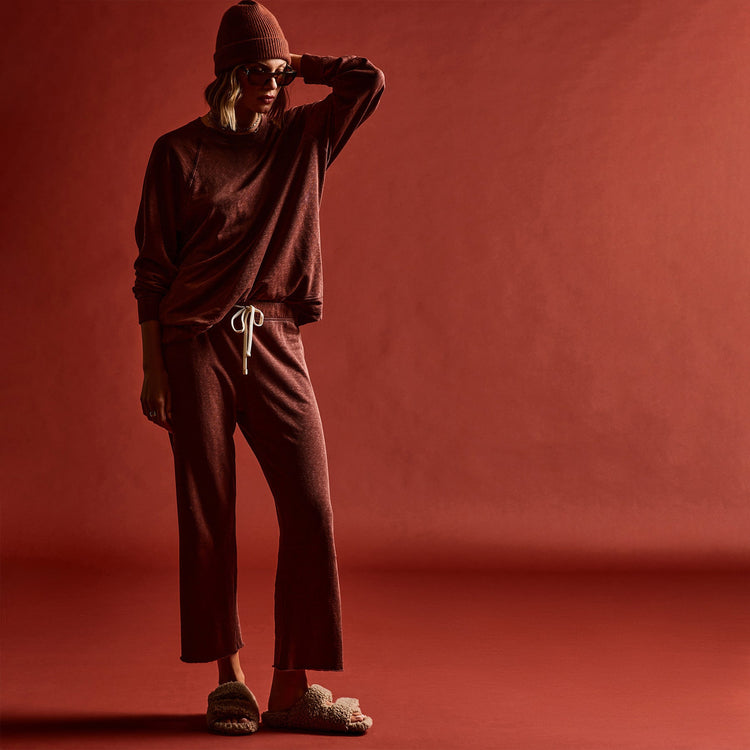 Vintage French Terry Cutoff Sweatpant in Goji Pigment | James Perse Los Angeles