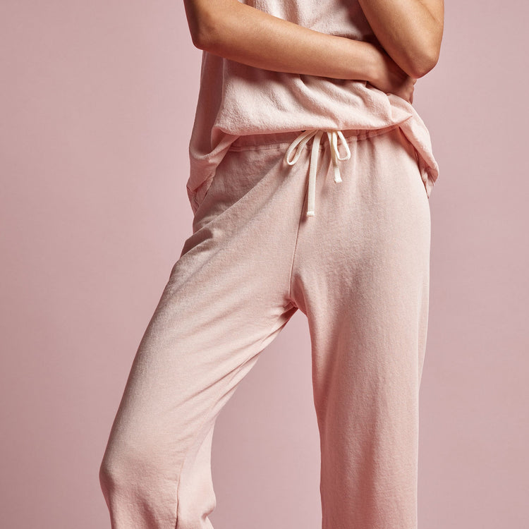 Vintage French Terry Cutoff Sweatpant in Nougat Pigment | James Perse Los Angeles