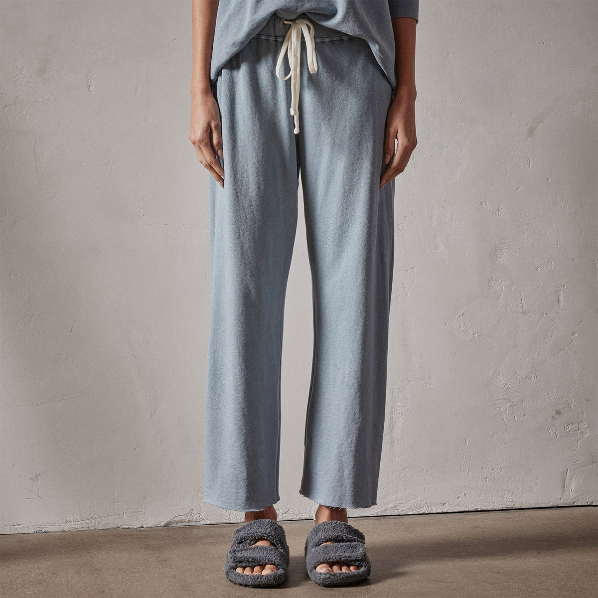 Vintage French Terry Cutoff Sweatpant in Ocean Mist Pigment | James Perse Los Angeles