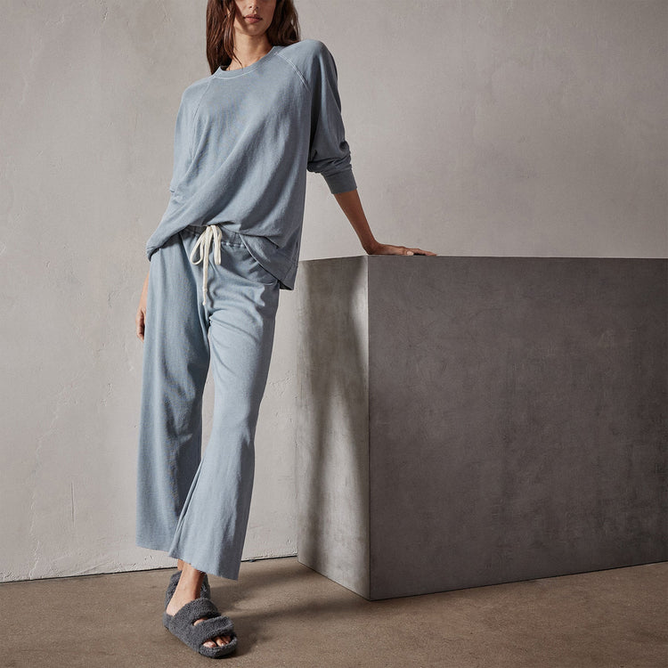 Vintage French Terry Cutoff Sweatpant in Ocean Mist Pigment | James Perse Los Angeles