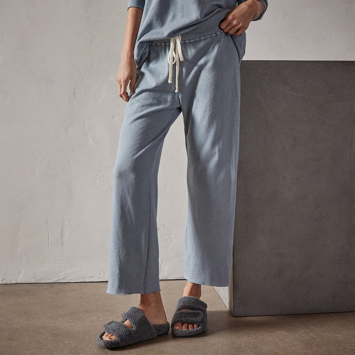 Vintage French Terry Cutoff Sweatpant in Ocean Mist Pigment | James Perse Los Angeles