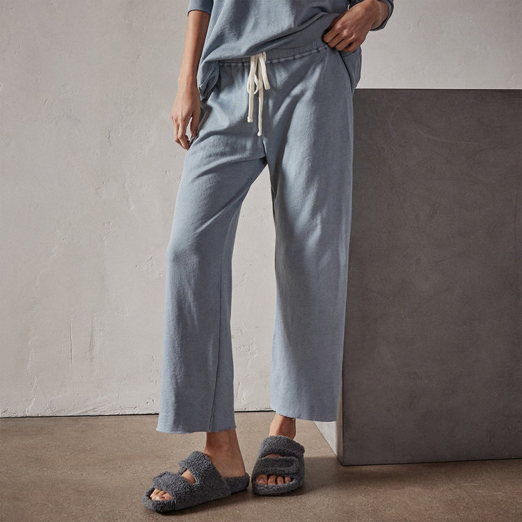 Vintage French Terry Cutoff Sweatpant in Ocean Mist Pigment | James Perse Los Angeles